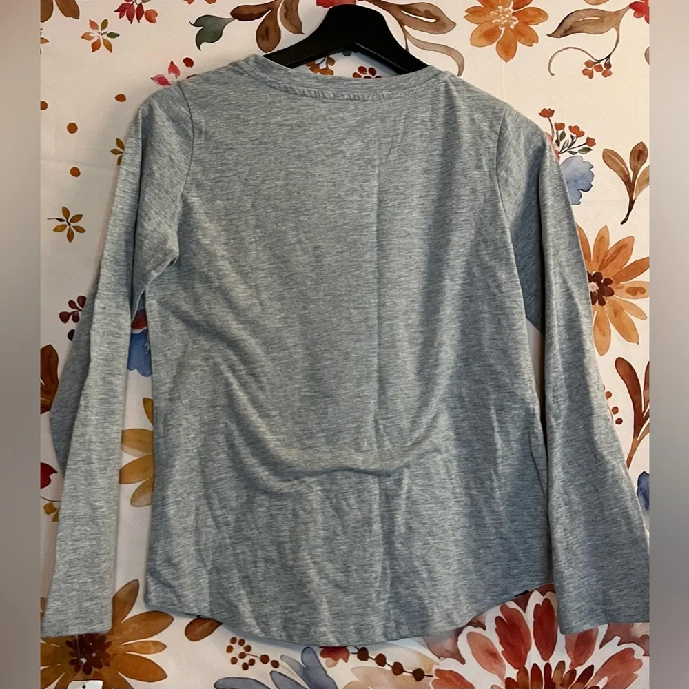 NWT Disney Jack Skellington Girl XL/16 Grey Black Iridescent Bat Long Sleeve Tee